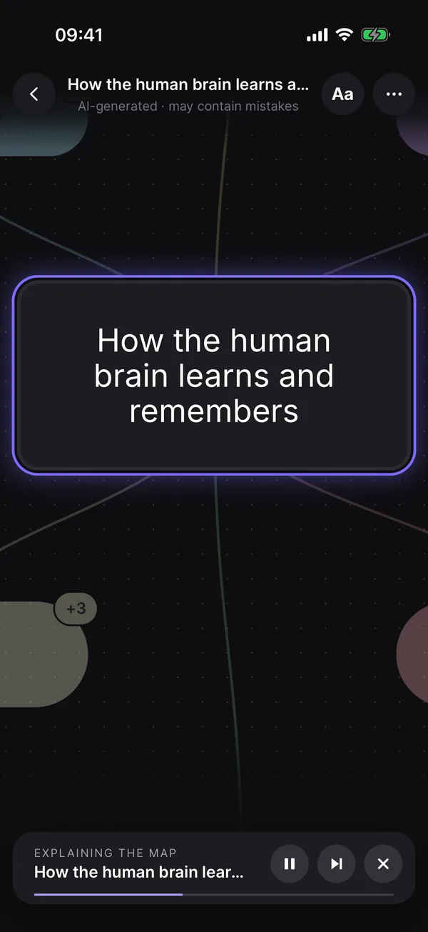 Listening to the map explained out loud